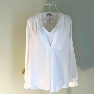 Elle V-Neck White Blouse
